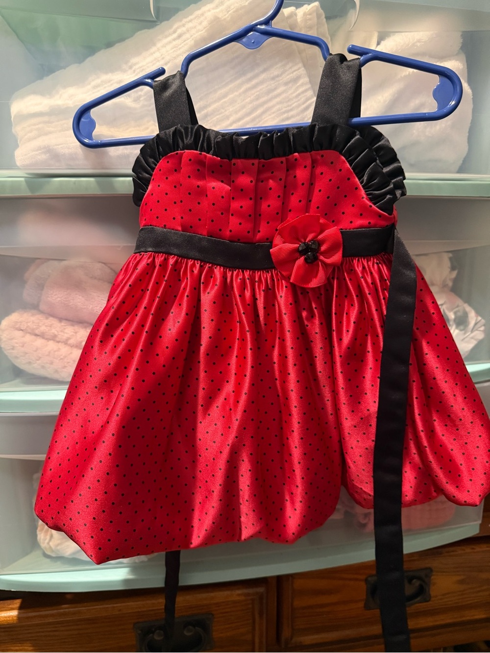 Red and Black Polka Dot Girls' Costume Dress